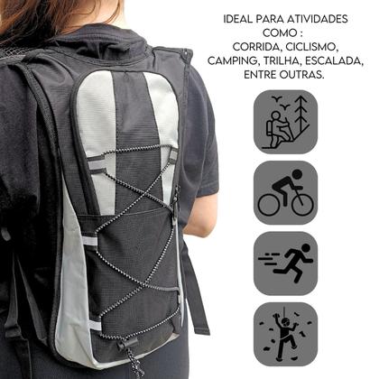 Imagem de Mochila Hidratação Ciclismo Bolsa Agua Térmica Impermeável Corrida Esportiva 2 Litros Conforto Reforçada Refletiva 