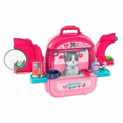 Imagem de Mochila Hospital 2 Em 1 Pet Cat Gatinho Infantil Com Acessórios Dm Toys