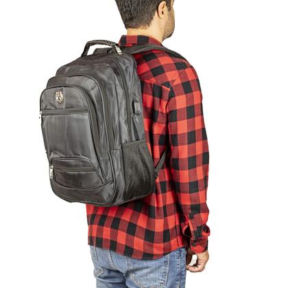 Imagem de Mochila Impermeável Alça Cabo Aço Reforçada Notebook + Relógio Digital Vintage Prata