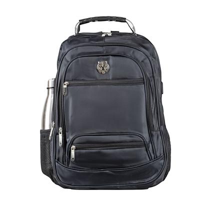 Imagem de Mochila Impermeável Alça Cabo Aço Reforçada Notebook + Relógio Digital Vintage Prata