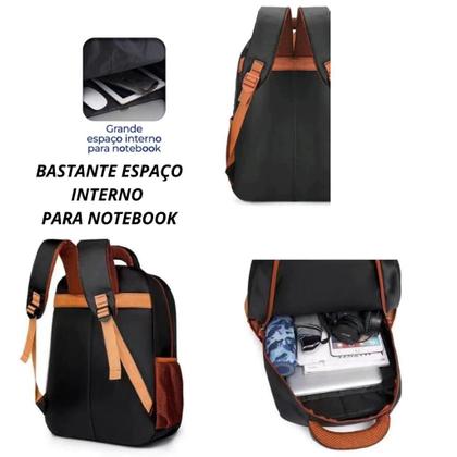 Imagem de Mochila Impermeável Cabo de Aço Super Reforçada Universitára Grande Masculina Feminina Trabalho Viagem Nf