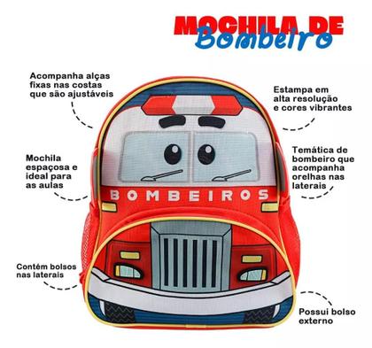 Imagem de Mochila Infantil Com Alças - Bombeiro