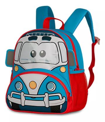 Imagem de Mochila Infantil Com Alças Costa Carros Kombi Polícia Menino Bebê Hotelzinho Creche Maternal