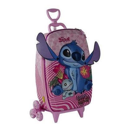 Imagem de Mochila Infantil com Rodinha Stitch Rosa - Maxtoy