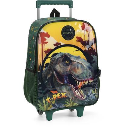 Imagem de Mochila Infantil com Rodinha UP4YOU Dinossauro G Verde