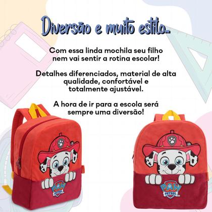 Imagem de Mochila Infantil Costas Patrulha Canina Marshall Vermelha
