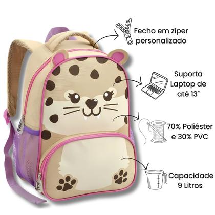 Imagem de Mochila Infantil Creche Escola 13" Zoop Bichos Animais Fofos