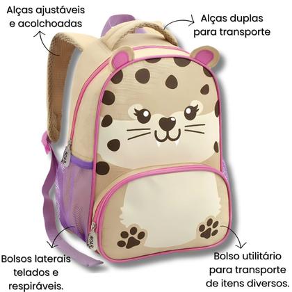 Imagem de Mochila Infantil Creche Escola 13" Zoop Bichos Animais Fofos