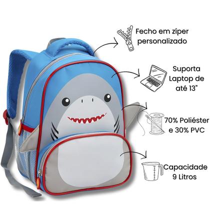 Imagem de Mochila Infantil Creche Escola 13" Zoop Bichos Animais Pets