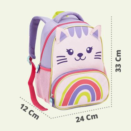 Imagem de Mochila Infantil Creche Escolar Menina Menino Animais Passeio Escolinha de Costas