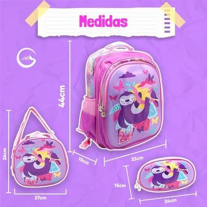 Imagem de Mochila Infantil De 3d Alto-relevo Com Lancheira E Estojo