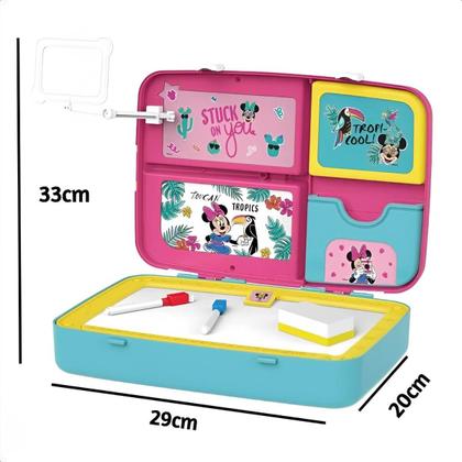 Imagem de Mochila Infantil de Atividades Minnie Rosa com Canetinhas e Acessorios 2 em 1 Multikids BR1588