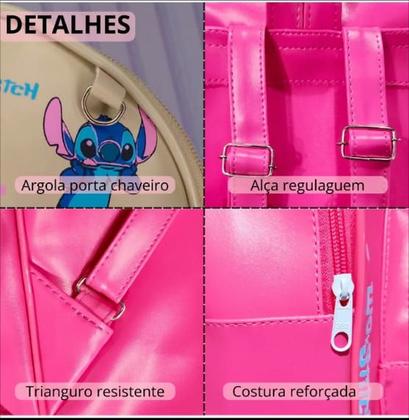 Imagem de Mochila Infantil De Costas Do Stitch Creche Escolar Menina