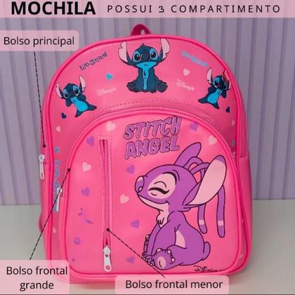 Imagem de Mochila Infantil De Costas Do Stitch Creche Escolar Menina