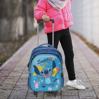 Imagem de Mochila Infantil de Rodinhas Lilo & Stitch Grande Reforçada