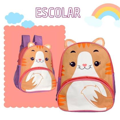 Imagem de Mochila Infantil Escolar Com Alças Animais Diversão