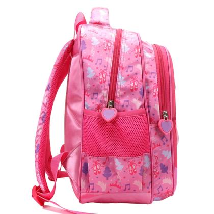 Imagem de Mochila infantil escolar e passeio ballerina bailarina em cetim+eva 3d