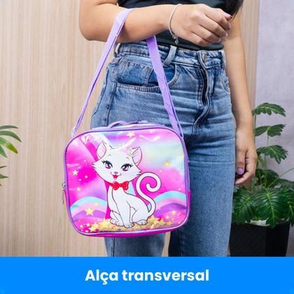 Imagem de Mochila Infantil Escolar Estojo Lancheira Térmica Reforçada