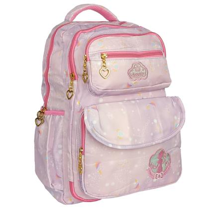 Imagem de Mochila Infantil Escolar Grande Colorida Meninas Porta Lapis Caneta Estilo Fichario Espaço Notebook