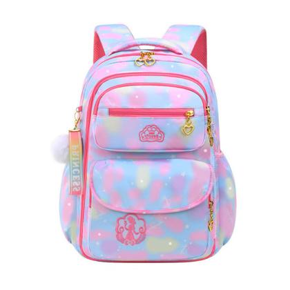 Imagem de Mochila Infantil Escolar Grande Colorida Meninas Porta Lapis Caneta Estilo Fichario Espaço Notebook