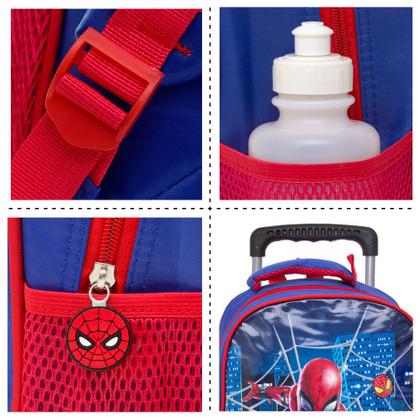 Imagem de Mochila Infantil Escolar Homem Aranha Marvel 3D De Rodinha