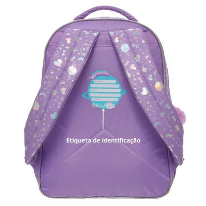 Imagem de Mochila Infantil Escolar Menina Feminino Lilica Ripilica Costas Alças Reforçada Cor Lilás Resistente Durável Importada