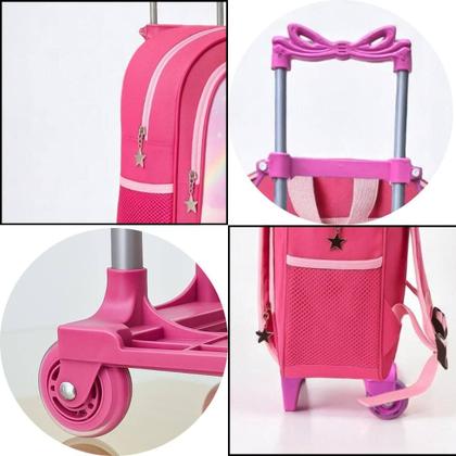 Imagem de Mochila Infantil Escolar Rodinha Menina + Estojo