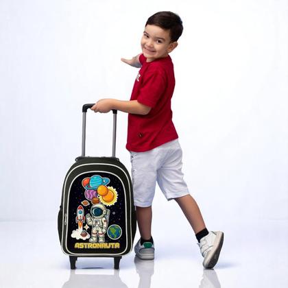 Imagem de Mochila Infantil Escolar Rodinha Menino + Estojo Box