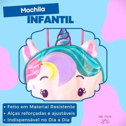 Imagem de Mochila Infantil Escolar Unicornio Rodinhas Alças Ajustaveis