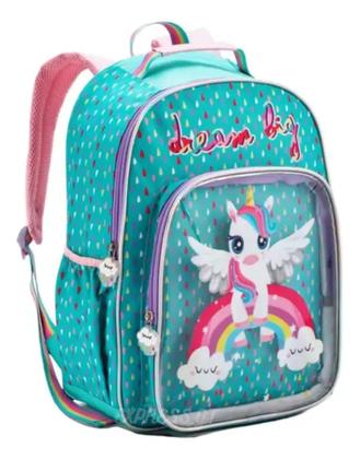 Imagem de Mochila Infantil Feminina Escolar Unicórnio Costas Grande