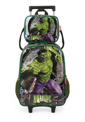 Imagem de Mochila Infantil Hulk Rodinhas - Luxcel - Preto
