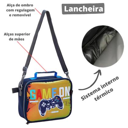 Imagem de Mochila Infantil Juvenil Menina Menino Escolar Com Lancheira Removível