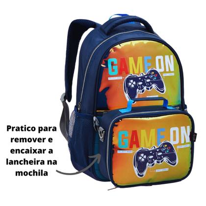 Imagem de Mochila Infantil Juvenil Menina Menino Escolar Com Lancheira Removível