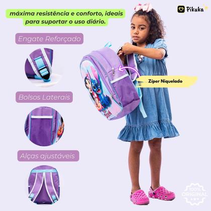 Imagem de Mochila Infantil Kit Escolar Lilo Stitch Menina + Lancheira + Estojo