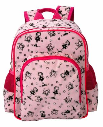 Imagem de Mochila Infantil LS Bolsas com 4 divisões Estampa Rosa com Pink - MO3172