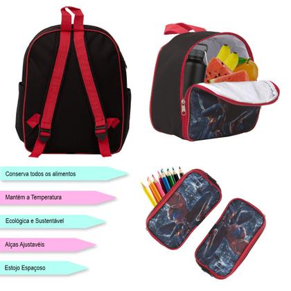 Imagem de Mochila Infantil Masculina Homem Aranha Costas Com Lancheira