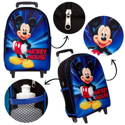Imagem de Mochila Infantil Masculina Mickey Mouse Creche C/ Rodinhas