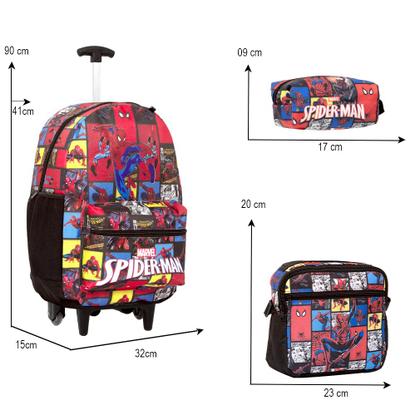 Imagem de Mochila Infantil Masculina Rodinha Spider Man Juvenil Grande