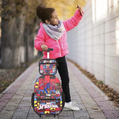 Imagem de Mochila Infantil Masculina Rodinha Spider Man Juvenil Grande