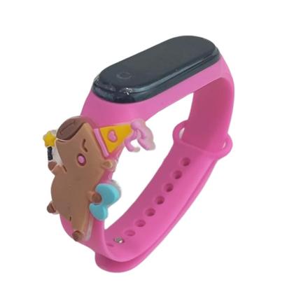 Imagem de Mochila Infantil Menina Feminino Capivara Com Relogio Digital Led Data Hora