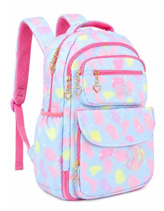 Imagem de Mochila Infantil Meninas Bolsa Escolar Moda Colorida Porta Lapis Espaço Notebook Garrafa