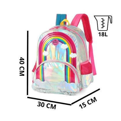 Imagem de Mochila Infantil Meninas Escolar Passeio Arco-Iris Up4You