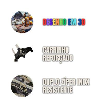 Imagem de Mochila Infantil Menino 3 em 1 Kit Acompanha Mochila, Estojo e Lancheira térmica Com estampas 3D