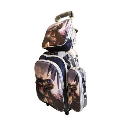 Imagem de Mochila Infantil Menino 3 em 1 Kit Acompanha Mochila, Estojo e Lancheira térmica Com estampas 3D