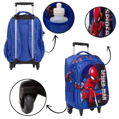 Imagem de Mochila Infantil Menino Homem Aranha 3D Rodinha Toys 2U