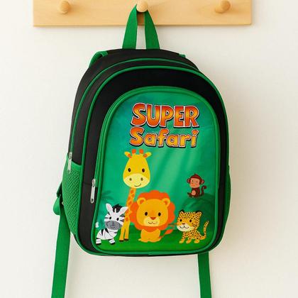Imagem de Mochila Infantil Menino Masculina Escolar Bolsa Grande + Lancheira Térmica+ Estojo Safari