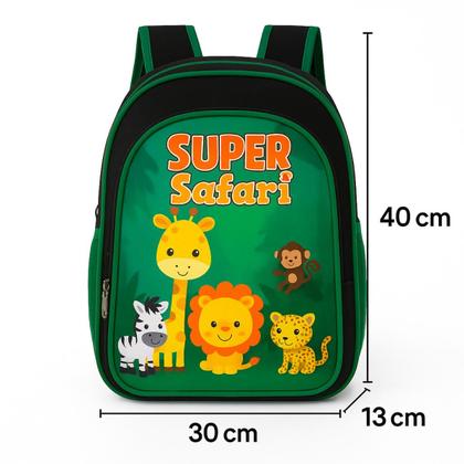Imagem de Mochila Infantil Menino Masculina Escolar Bolsa Grande + Lancheira Térmica+ Estojo Safari