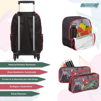 Imagem de Mochila Infantil Menino Rodinha Avengers Reforçada Toys 2u