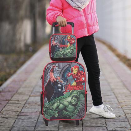 Imagem de Mochila Infantil Menino Rodinha Avengers Reforçada Toys 2u