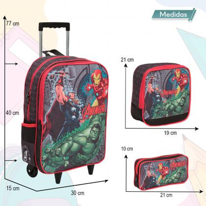 Imagem de Mochila Infantil Menino Rodinha Avengers Reforçada Toys 2u